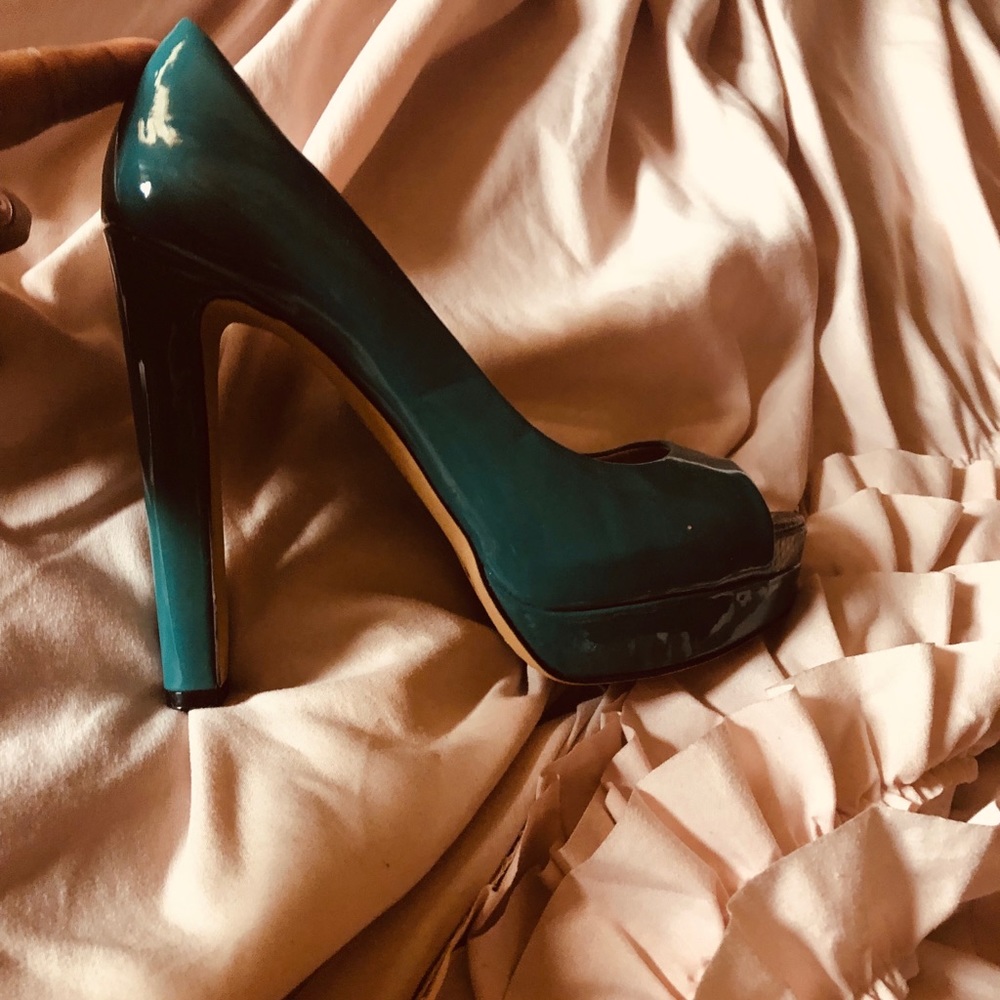 Teal patent Leather